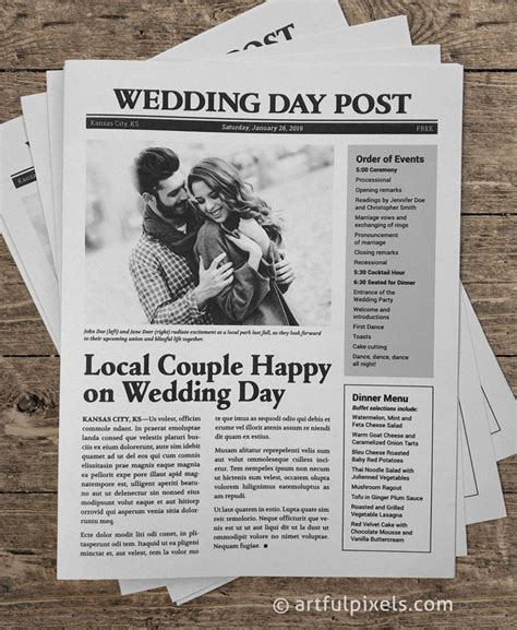 newspaper wedding program|10 Things to Include in Your Wedding Newspaper Program.